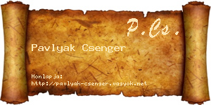 Pavlyak Csenger névjegykártya